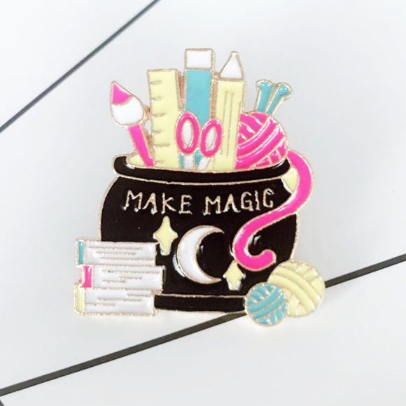 Jewelry - 🎁 Bundle 3 for $30 🎁 NEW Make Magic Craft Maker Large Enamel Pin Brooch